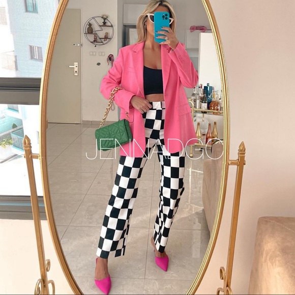 Zara Checkerboard Print Pants NWT - Picture 12 of 17